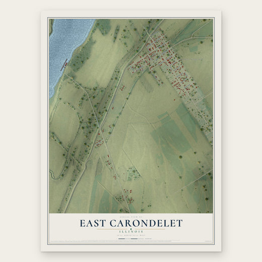 East Carondelet, Illinois map print, the full design