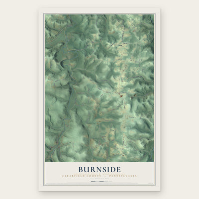 Burnside, Clearfield County, Pennsylvania map print, the full design
