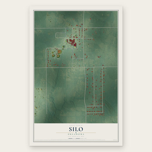 Silo, Oklahoma map print, the full design