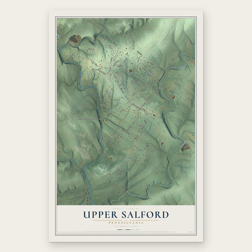 Upper Salford, Pennsylvania map print, the full design