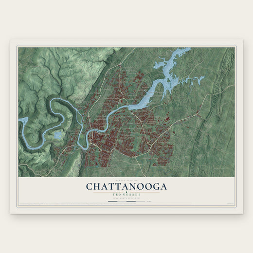 Chattanooga, Tennessee map print, the full design