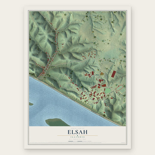 Elsah, Illinois map print, the full design