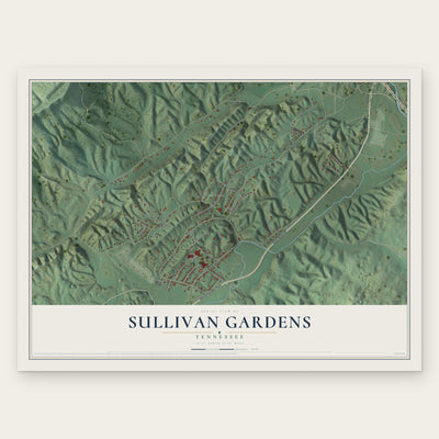 Sullivan Gardens, Tennessee map print, the full design