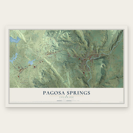 Pagosa Springs, Colorado map print, the full design