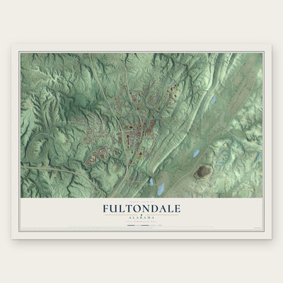 Fultondale, Alabama map print, the full design