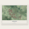 Fresno, Texas map print, the full design
