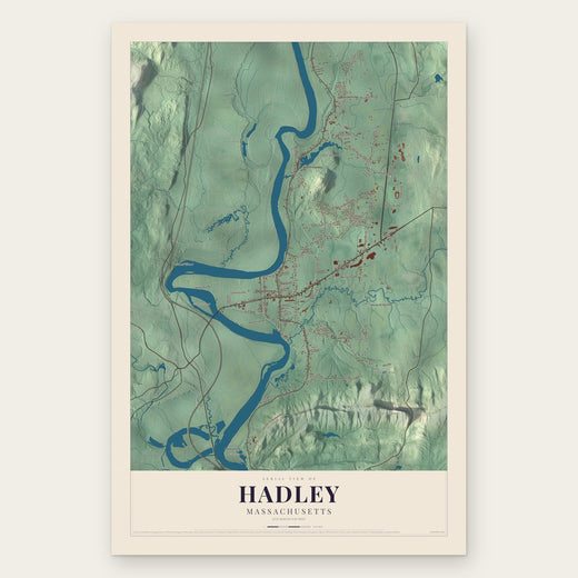 Hadley, Massachusetts map print, the full design