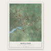 Holland, Ottawa County, Michigan map print, the full design