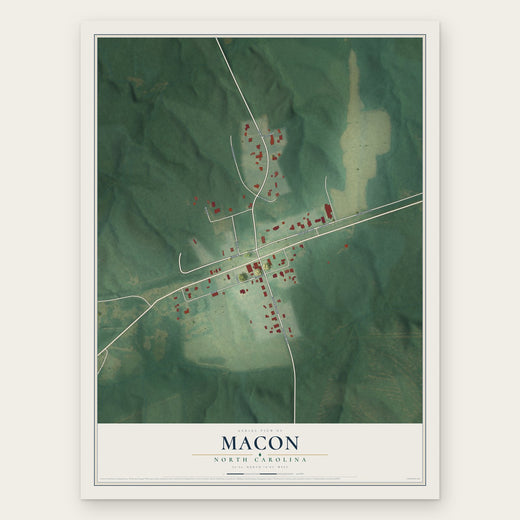 Macon, North Carolina map print, the full design