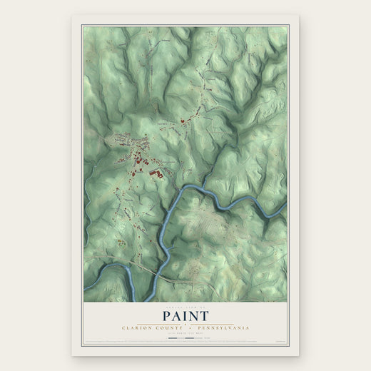 Paint, Clarion County, Pennsylvania map print, the full design