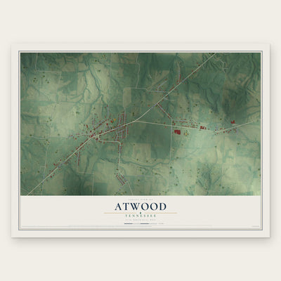 Atwood, Tennessee map print, the full design