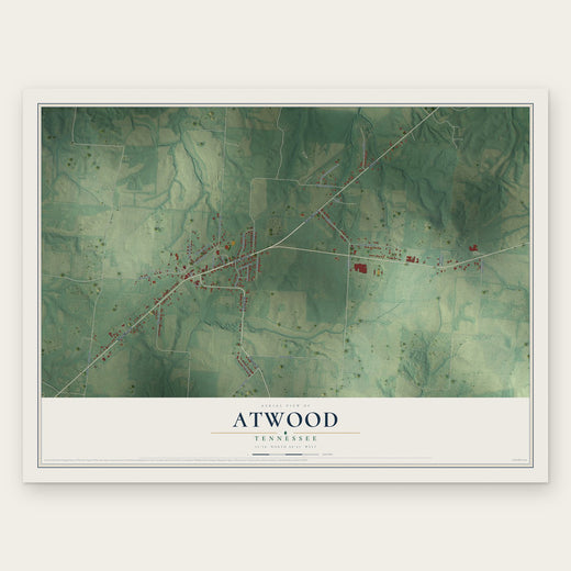 Atwood, Tennessee map print, the full design