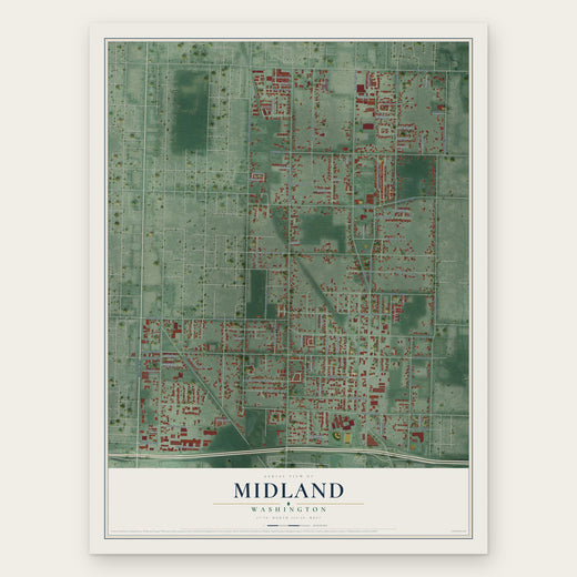 Midland, Washington map print, the full design