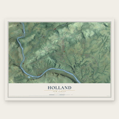 Holland, New Jersey map print, the full design