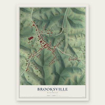 Brooksville, Kentucky map print, the full design