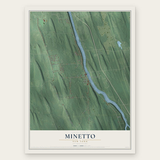 Minetto, New York map print, the full design