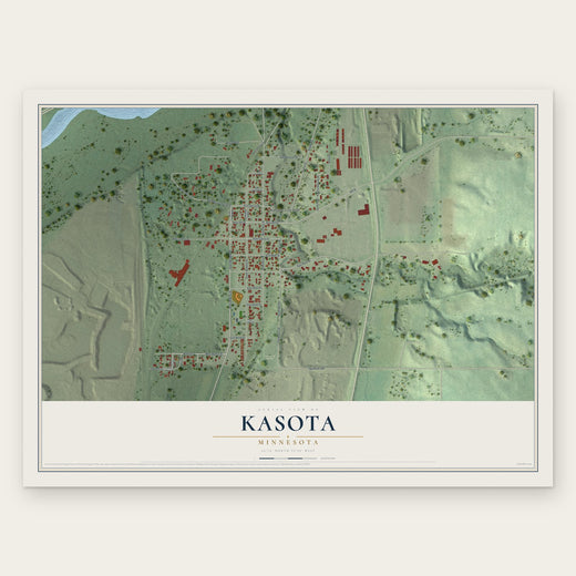 Kasota, Minnesota map print, the full design