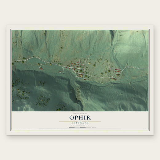 Ophir, Colorado map print, the full design