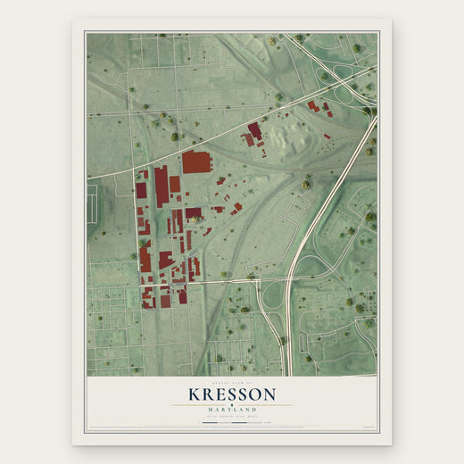 Kresson, Maryland map print, the full design