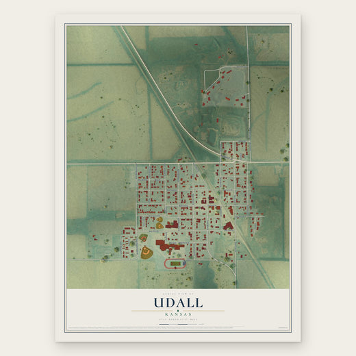 Udall, Kansas map print, the full design