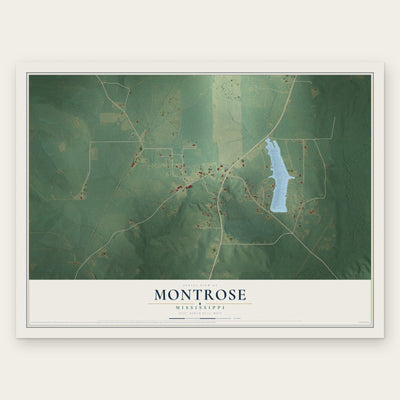 Montrose, Mississippi map print, the full design