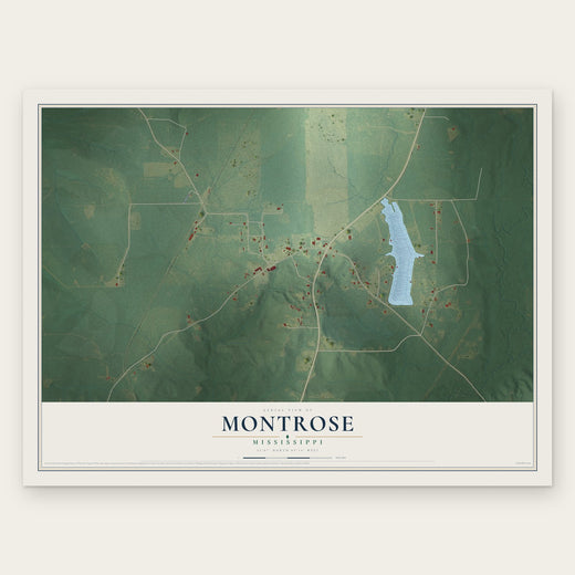 Montrose, Mississippi map print, the full design