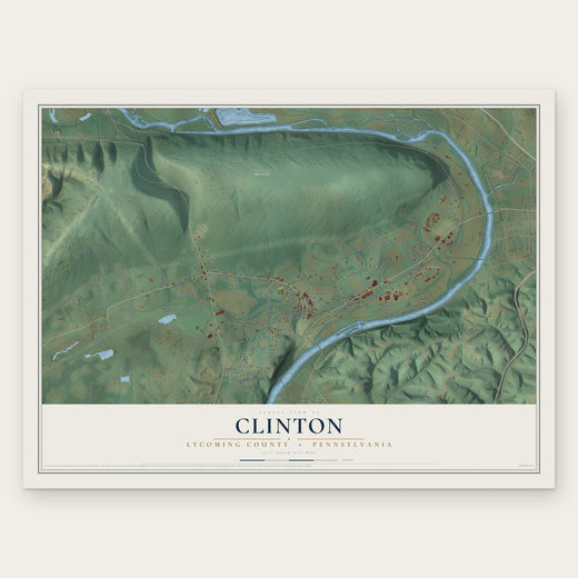 Clinton, Lycoming County, Pennsylvania map print, the full design