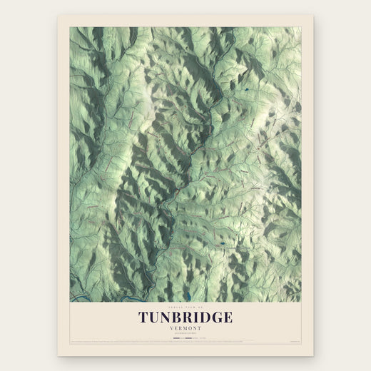 Tunbridge, Vermont map print, the full design