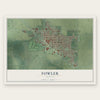 Fowler, Indiana map print, the full design