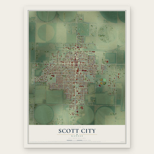 Scott City, Kansas map print, the full design