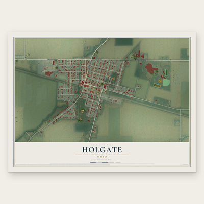 Holgate, Ohio map print, the full design