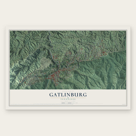 Gatlinburg, Tennessee map print, the full design