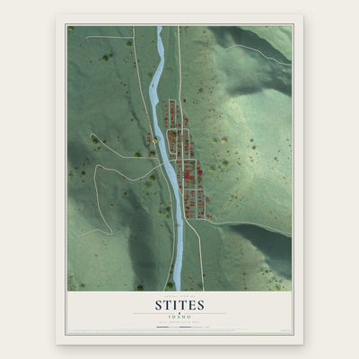 Stites, Idaho map print, the full design