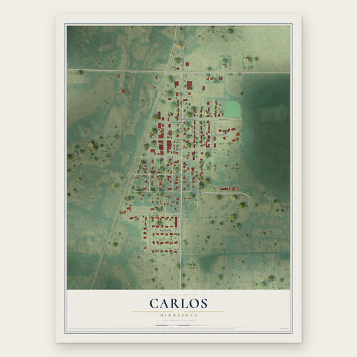 Carlos, Minnesota map print, the full design