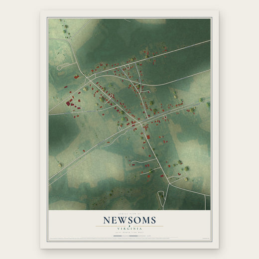 Newsoms, Virginia map print, the full design