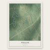 Tullos, Louisiana map print, the full design