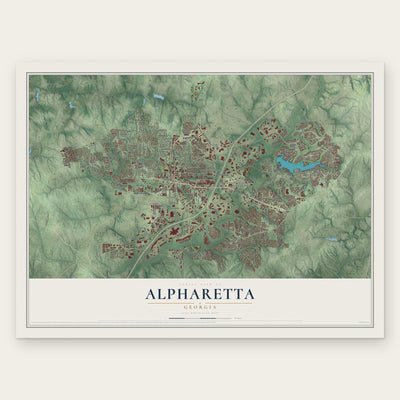 Alpharetta, Georgia map print, the full design