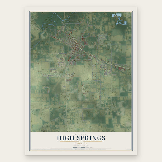 High Springs, Florida map print, the full design