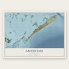 Grand Isle, Louisiana map print, the full design