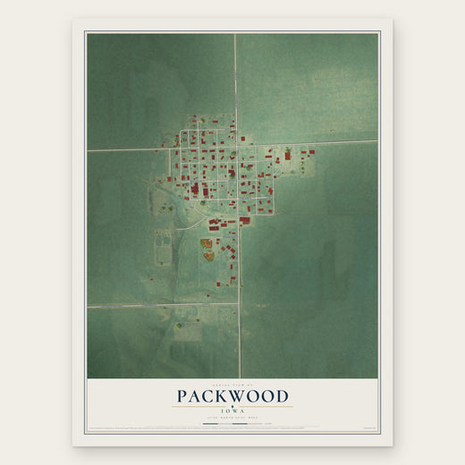 Packwood, Iowa map print, the full design