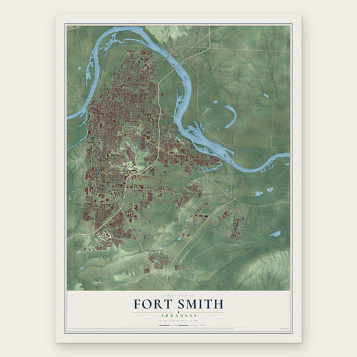 Fort Smith, Arkansas map print, the full design