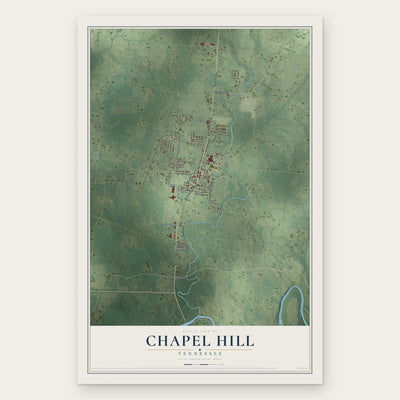 Chapel Hill, Tennessee map print, the full design