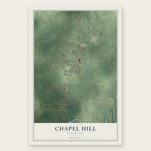 Chapel Hill, Tennessee map print, the full design