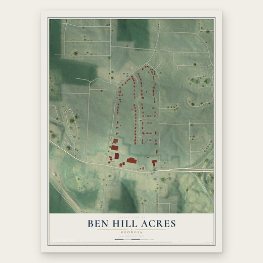 Ben Hill Acres, Georgia map print, the full design