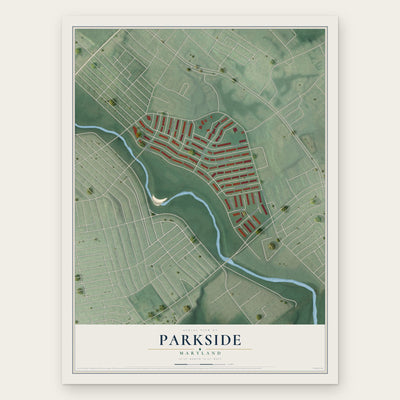 Parkside, Maryland map print, the full design