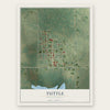 Tuttle, North Dakota map print, the full design