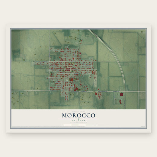Morocco, Indiana map print, the full design