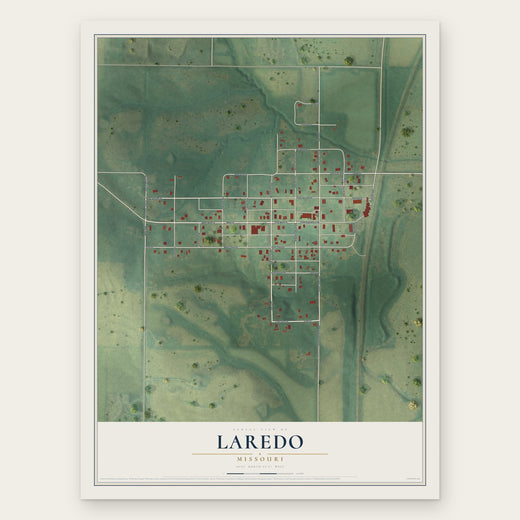 Laredo, Missouri map print, the full design