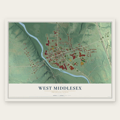West Middlesex, Pennsylvania map print, the full design
