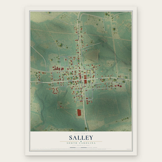 Salley, South Carolina map print, the full design
